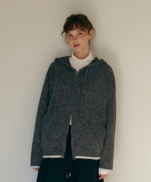 ODER（オディエール）の「ブラシ配色ウールフードジップアップ-チャコール（その他アウター）」