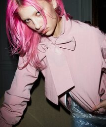 NOT KNOWING（ノットノーイング）の「Big Ribbon Tie Windbreaker (DUSTY PINK)（ナイロンジャケット）」