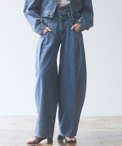 GISELe 4月号掲載】atelier SOMETHING DOUBLE BELT WIDE PANTS/ダブル