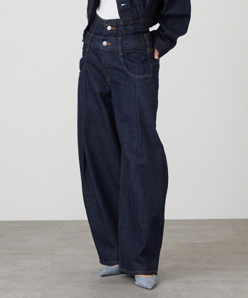 GISELe 4月号掲載】atelier SOMETHING DOUBLE BELT WIDE PANTS/ダブル