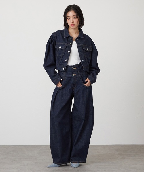 SOMETHING(サムシング)の「【GISELe 4月号掲載】atelier SOMETHING DOUBLE BELT WIDE PANTS/ダブルベルトワイドパンツ(デニムパンツ・レディース・インディゴブルー/ライトインディゴブルー・MEDIUM/SMALL)」の11枚目の写真