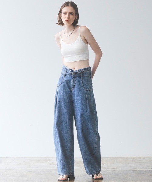 atelier SOMETHING DOUBLE BELT WIDE PANTS/ダブルベルトワイドパンツ