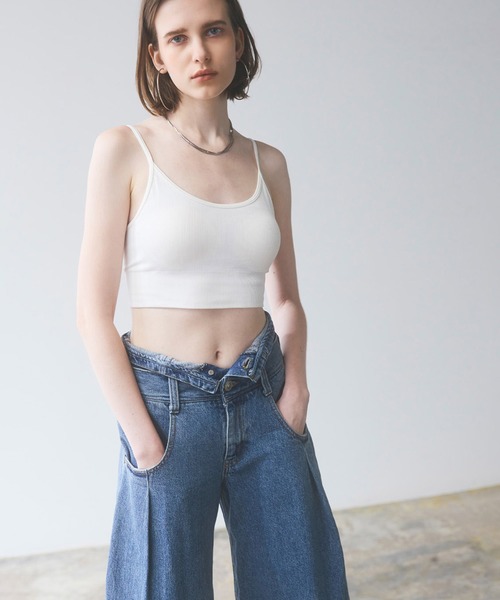 SOMETHING(サムシング)の「【GISELe 4月号掲載】atelier SOMETHING DOUBLE BELT WIDE PANTS/ダブルベルトワイドパンツ(デニムパンツ・レディース・インディゴブルー/ライトインディゴブルー・MEDIUM/SMALL)」の21枚目の写真