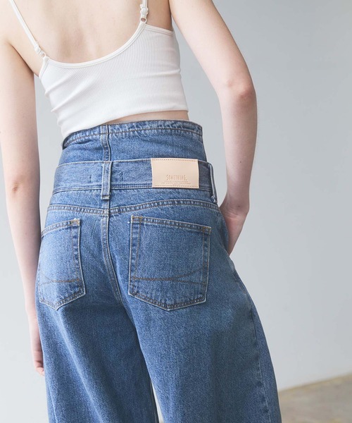 SOMETHING(サムシング)の「【GISELe 4月号掲載】atelier SOMETHING DOUBLE BELT WIDE PANTS/ダブルベルトワイドパンツ(デニムパンツ・レディース・インディゴブルー/ライトインディゴブルー・MEDIUM/SMALL)」の22枚目の写真
