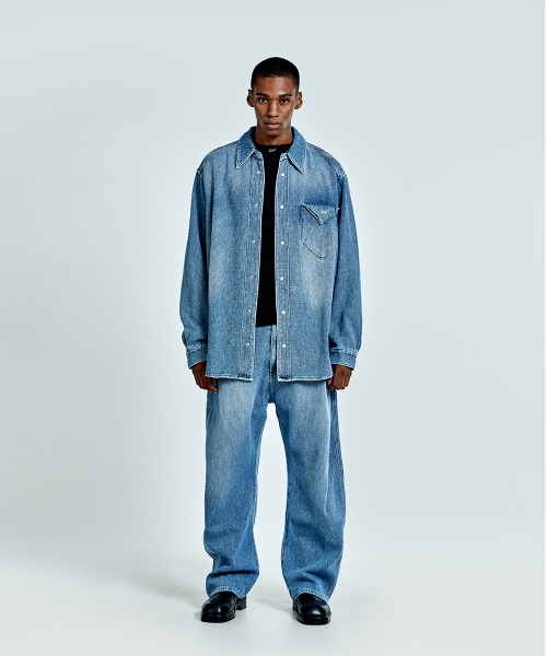51%(フィフティーワンパーセント)の「Waffle denim shirt - Blue(シャツ/ブラウス・メンズ・その他・M/L)」の2枚目の写真