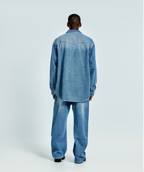 51%(フィフティーワンパーセント)の「Waffle denim shirt - Blue(シャツ/ブラウス・メンズ・その他・M/L)」の4枚目の写真
