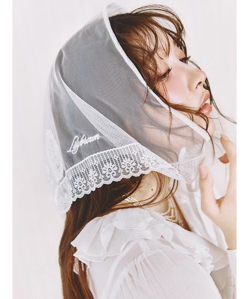 LILY BROWN（リリーブラウン）の「Love letterバブーシュカ（その他ヘアアクセサリー・レディース・ブラック/ホワイト・F）」の2枚目の写真