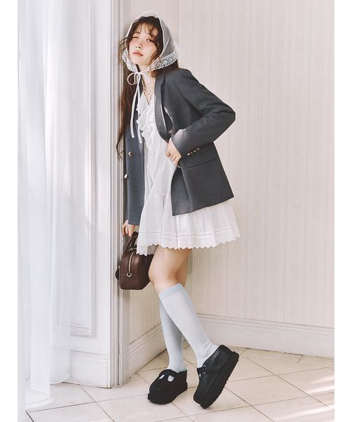 LILY BROWN（リリーブラウン）の「Love letterバブーシュカ（その他ヘアアクセサリー・レディース・ブラック/ホワイト・F）」の5枚目の写真