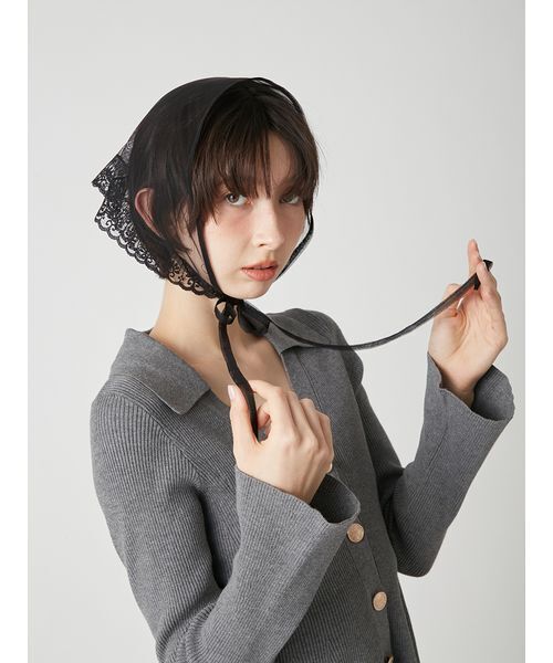 LILY BROWN（リリーブラウン）の「Love letterバブーシュカ（その他ヘアアクセサリー・レディース・ブラック/ホワイト・F）」の13枚目の写真