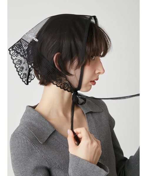 LILY BROWN（リリーブラウン）の「Love letterバブーシュカ（その他ヘアアクセサリー・レディース・ブラック/ホワイト・F）」の15枚目の写真