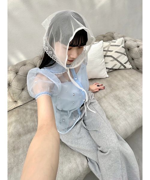 LILY BROWN（リリーブラウン）の「Love letterバブーシュカ（その他ヘアアクセサリー・レディース・ブラック/ホワイト・F）」の18枚目の写真