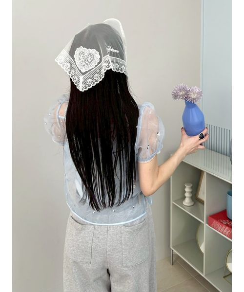 LILY BROWN（リリーブラウン）の「Love letterバブーシュカ（その他ヘアアクセサリー・レディース・ブラック/ホワイト・F）」の21枚目の写真