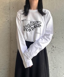 グラフィックロゴデザインロングTシャツ