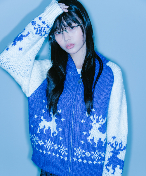 LMCの「WM DEER COWICHAN ZIP-UP CARDIGAN blue(カーディガン/ボレロ・レディース・その他・S/M)」の3枚目の写真