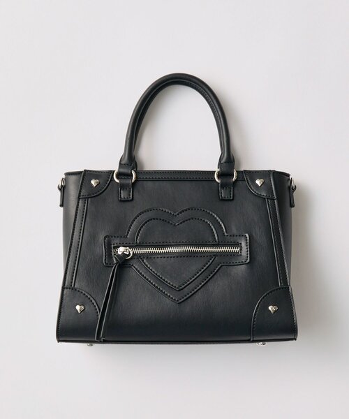 OLIVE des OLIVE（オリーブデオリーブ）の「ハートスタッズバッグ（トートバッグ・レディース・ピンク/ブラック/アイボリー/ベージュ・FREE）」の11枚目の写真