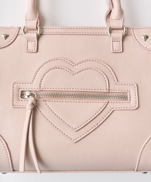 OLIVE des OLIVE（オリーブデオリーブ）の「ハートスタッズバッグ（トートバッグ・レディース・ピンク/ブラック/アイボリー/ベージュ・FREE）」の18枚目の写真
