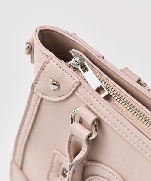 OLIVE des OLIVE（オリーブデオリーブ）の「ハートスタッズバッグ（トートバッグ・レディース・ピンク/ブラック/アイボリー/ベージュ・FREE）」の21枚目の写真