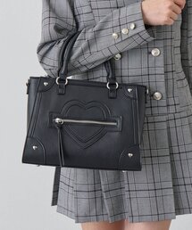 スタッズ」に該当するトートバッグ（ブラック/黒色系）ファッション