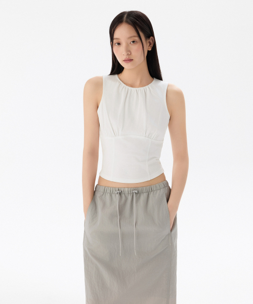 MUSINSA STANDARD WOMAN（ムシンサスタンダードウーマン）の「ウィメンズシャーリングビスチェタンクトップ[ホワイト]（Tシャツ/カットソー・レディース・その他・SMALL/MEDIUM/LARGE/X-SMALL）」の7枚目の写真