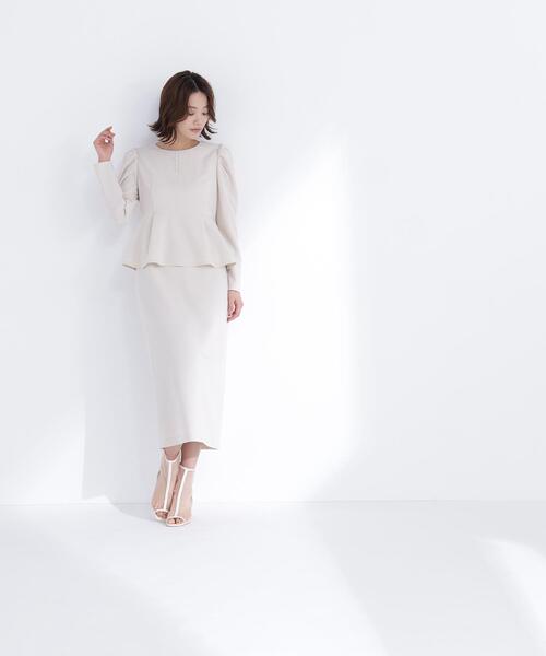 NATURAL BEAUTY BASIC（ナチュラルビューティーベーシック）の「◇ラインパールペプラムワンピース（ワンピース・レディース・グレー/ベージュ/ネイビー・MEDIUM/P/S）」の12枚目の写真