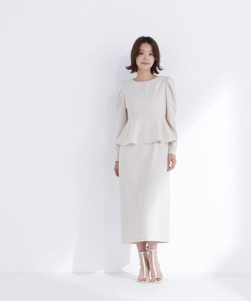 NATURAL BEAUTY BASIC（ナチュラルビューティーベーシック）の「◇ラインパールペプラムワンピース（ワンピース・レディース・グレー/ベージュ/ネイビー・MEDIUM/P/S）」の16枚目の写真