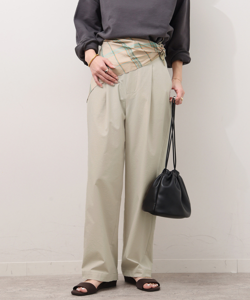 JOURNAL STANDARD relume（ジャーナルスタンダード　レリューム）の「《追加》［UVカット / 撥水］【SPENSIERATO】ストレートパンツ（スラックス・レディース・ブラック/アイボリー・36/38）」の2枚目の写真