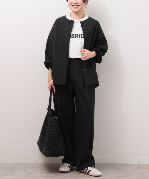 JOURNAL STANDARD relume（ジャーナルスタンダード　レリューム）の「《追加》［UVカット / 撥水］【SPENSIERATO】ストレートパンツ（スラックス・レディース・ブラック/アイボリー・36/38）」の8枚目の写真
