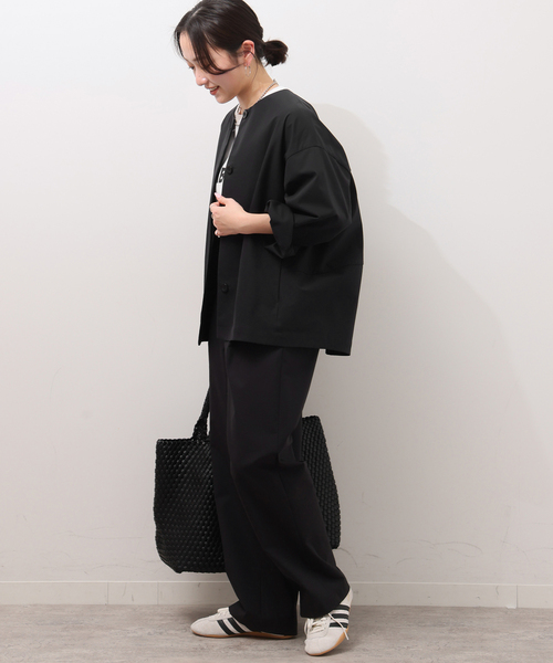 JOURNAL STANDARD relume（ジャーナルスタンダード　レリューム）の「《追加》［UVカット / 撥水］【SPENSIERATO】ストレートパンツ（スラックス・レディース・ブラック/アイボリー・36/38）」の9枚目の写真