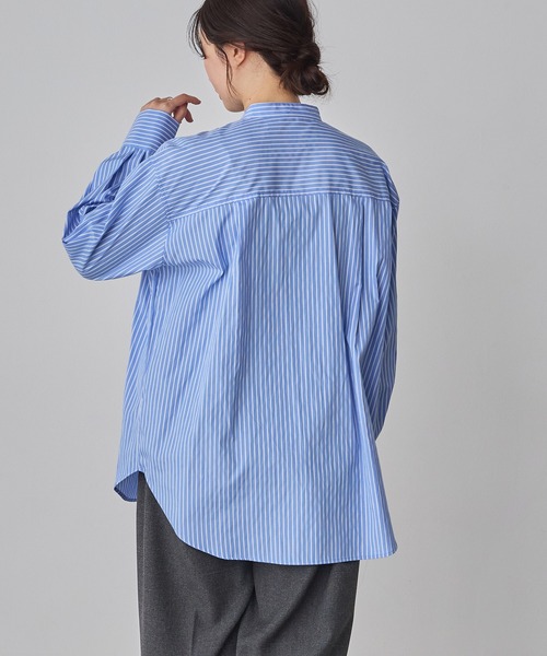 hunch（ハンチ）の「スラブ/デニム ストライプフリルシャツ（シャツ/ブラウス・レディース・ホワイト×ブルー/オフホワイト/ネイビー・FREE）」の14枚目の写真