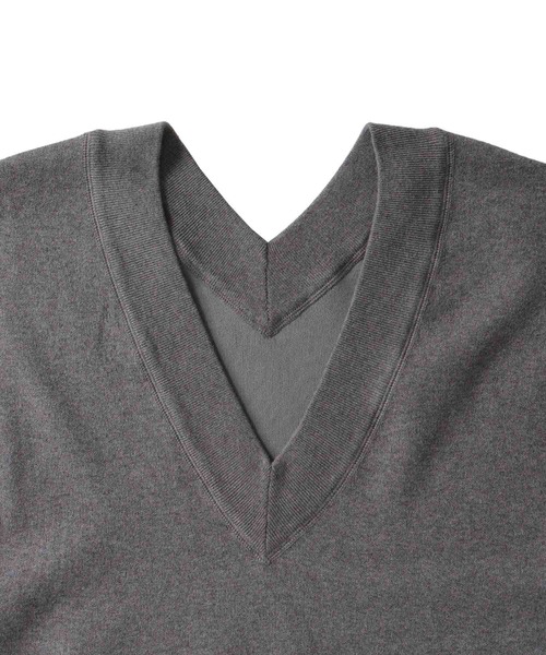 DRESSLAVE(ドレスレイブ)の「double vneck knit trainer(ダブルVネックニットトレーナー)(ニット/セーター・レディース・ホワイト/グレー・38)」の11枚目の写真