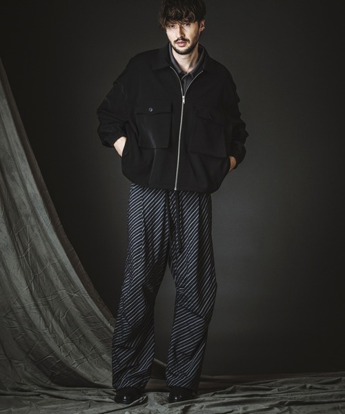 NO ID.(ノーアイディ)の「【NO ID.】W-Pocket Zip Blouson / Wポケット ジップ ブルゾン(ブルゾン・メンズ・ブラック/ストライプ・ONE SIZE)」の8枚目の写真