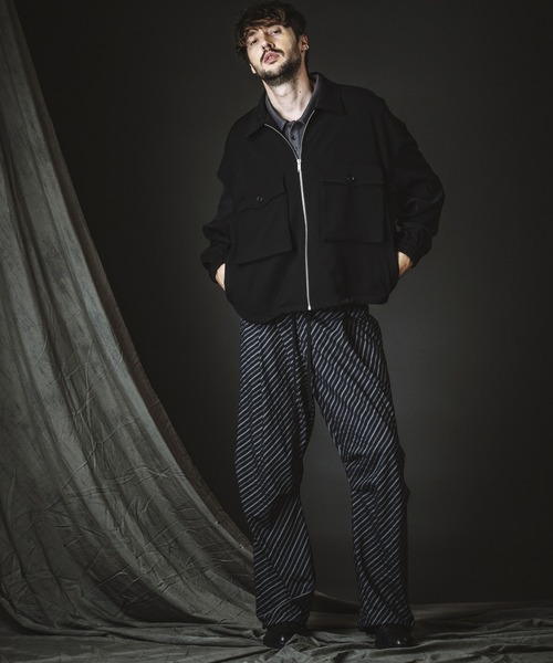 NO ID.(ノーアイディ)の「【NO ID.】W-Pocket Zip Blouson / Wポケット ジップ ブルゾン(ブルゾン・メンズ・ブラック/ストライプ・ONE SIZE)」の9枚目の写真