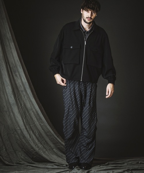 NO ID.(ノーアイディ)の「【NO ID.】W-Pocket Zip Blouson / Wポケット ジップ ブルゾン(ブルゾン・メンズ・ブラック/ストライプ・ONE SIZE)」の10枚目の写真