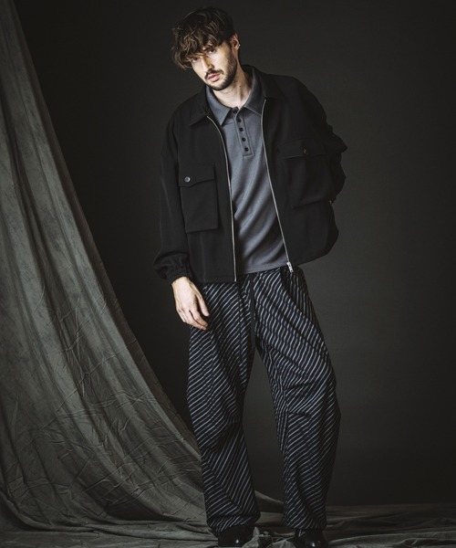 NO ID.(ノーアイディ)の「【NO ID.】W-Pocket Zip Blouson / Wポケット ジップ ブルゾン(ブルゾン・メンズ・ブラック/ストライプ・ONE SIZE)」の18枚目の写真
