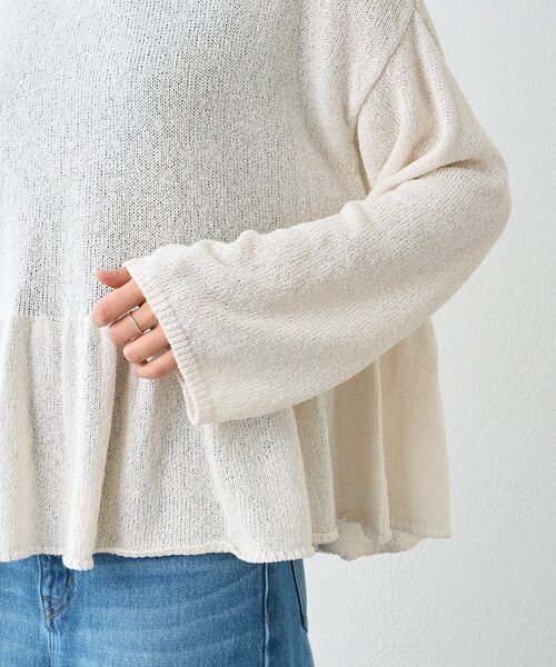 RIVE DROITE(リヴドロワ)の「予約【大人の甘さを演出】ルーズペプラムニット(ニット/セーター・レディース・モカ/グリーン/ホワイト系その他/ブラック・FREE)」の17枚目の写真