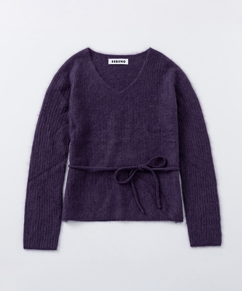 SERENO(セレーノ)の「カシミヤブレンド リブニットトップス(ニット/セーター・レディース・ダークグレー/パープル/ライトグレー/ダークブラウン/オフホワイト/ライトイエロー・ONESIZE)」の5枚目の写真