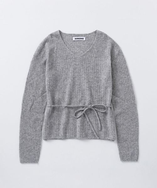 SERENO(セレーノ)の「カシミヤブレンド リブニットトップス(ニット/セーター・レディース・ダークグレー/パープル/ライトグレー/ダークブラウン/オフホワイト/ライトイエロー・ONESIZE)」の21枚目の写真