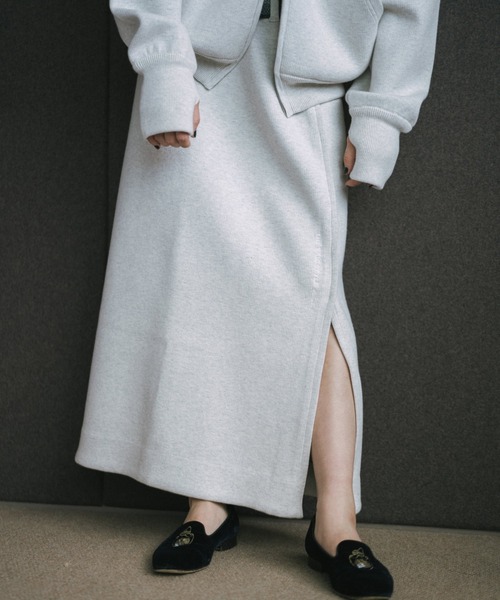 oll(オール)の「card board knit skirt(スカート・レディース・グレー/パープル・FREE)」の2枚目の写真