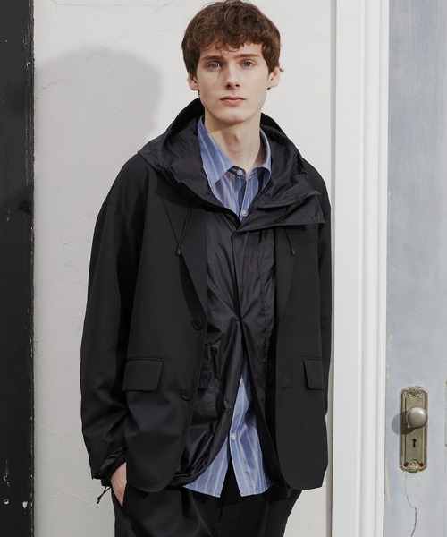 完売品werthyオーバーサイズジャケット　ワーシー　ブラック phenix WINDSTOPPER® BY GORE-TEX LABS CITY STORAGE COVERALL JACKET (BL