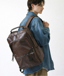 neos（ネオス）の「【neos】フェイクレザー リュック メンズ レディース バックパック 大容量 シンプル ユニセックス A4 PC収納（バックパック/リュック）」