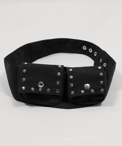 WEGO(ウィゴー)の「WEGO/スタッズウエストマークポーチ(ボディバッグ/ウエストポーチ・レディース・その他1/ブラック・FREE)」の8枚目の写真