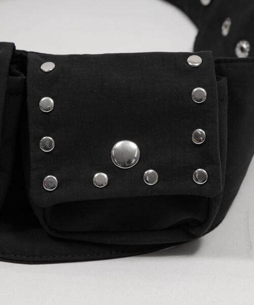 WEGO(ウィゴー)の「WEGO/スタッズウエストマークポーチ(ボディバッグ/ウエストポーチ・レディース・その他1/ブラック・FREE)」の10枚目の写真