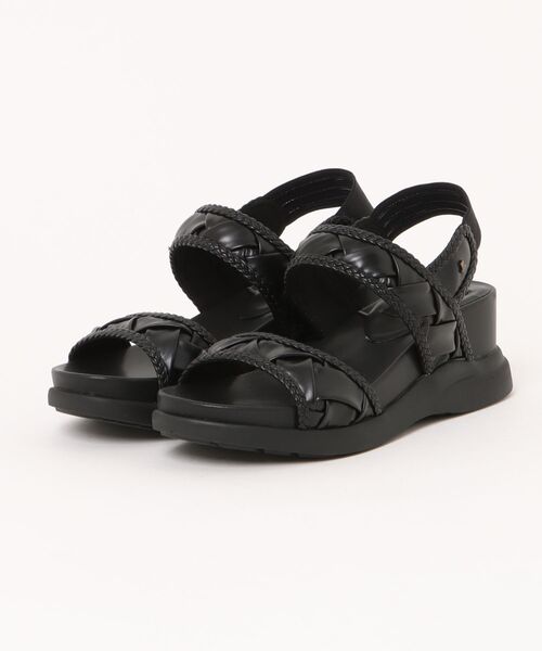 LANVIN collection(ランバン コレクション)の「ブレイドストラップウェッジサンダル(サンダル・レディース・ブラック/グレー/ベージュ・M(23.5cm)/S(22.5cm)/L(24.5cm))」の1枚目の写真