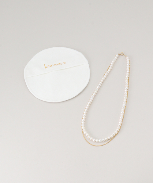 Spick & Span(スピックアンドスパン)の「jour couture / ジュール クチュール 別注パール*チェーンネックレス*(ネックレス・レディース・ホワイト・FREE)」の9枚目の写真