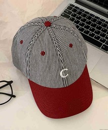 TONE SELECT GOODS（トーンセレクトグッズ）の「pur chouchou/ストライプ ロゴ刺繍 キャップ P4551（キャップ）」
