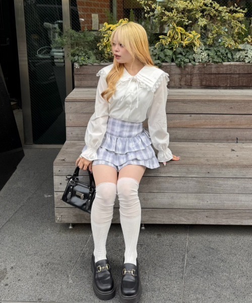 Another Branch olive des olive（アナザーブランチオリーブデオリーブ）の「ピンタック&レースでか衿ブラウス（シャツ/ブラウス・レディース・チェック/その他11/オフホワイト/ミント/ストライプ・FREE）」の8枚目の写真