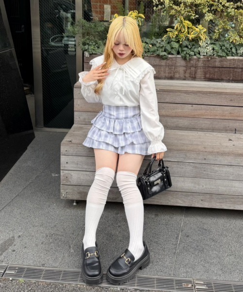 Another Branch olive des olive（アナザーブランチオリーブデオリーブ）の「ピンタック&レースでか衿ブラウス（シャツ/ブラウス・レディース・チェック/その他11/オフホワイト/ミント/ストライプ・FREE）」の9枚目の写真