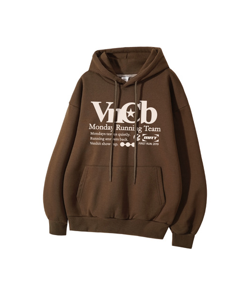 VENHIT(ベンヒット)の「VNCB フードパーカー(パーカー・レディース・ホワイト/ブラウン/ピンク/ブルー/チャコールグレー/ブラック・MEDIUM/LARGE/X-LARGE/2XL)」の4枚目の写真