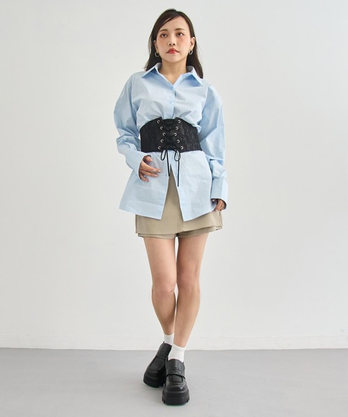 ANAP（アナップ）の「レースデザイン レースアップ コルセット ベルト（ベルト・レディース・ブラック・F）」の5枚目の写真