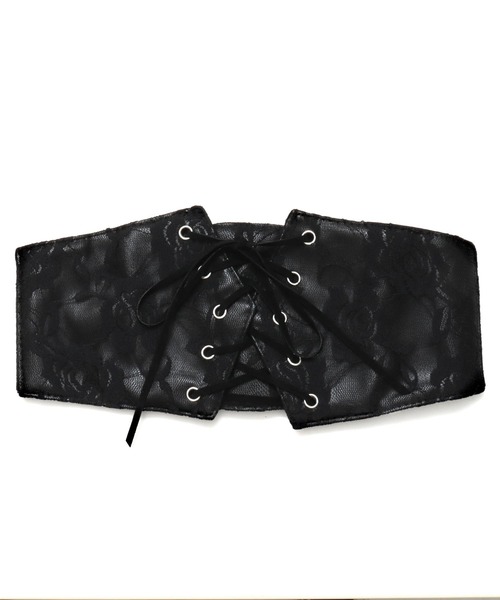 ANAP（アナップ）の「レースデザイン レースアップ コルセット ベルト（ベルト・レディース・ブラック・F）」の6枚目の写真